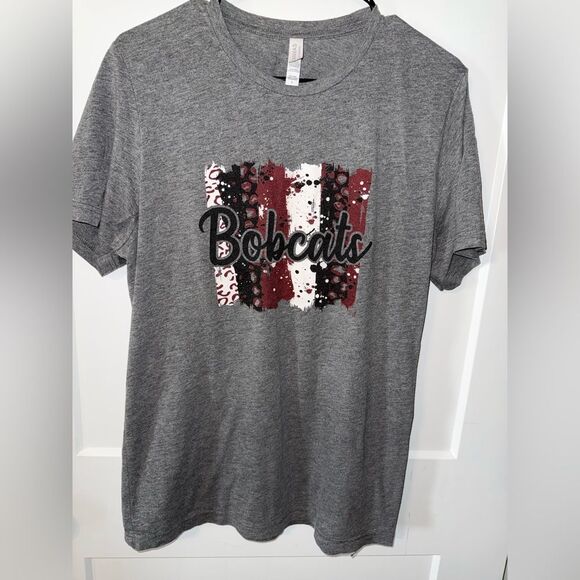 Bella Canvas Gray Short Sleeve Tee Bobcats - Picture 1 of 4